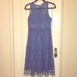 Blue crochet A-line Blue midi dress- Women’s S